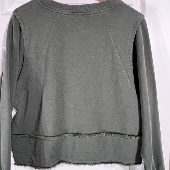 Free People Movement Dark Green Crewneck Sweatshirt, Women's Size SP - Picture 2 of 10